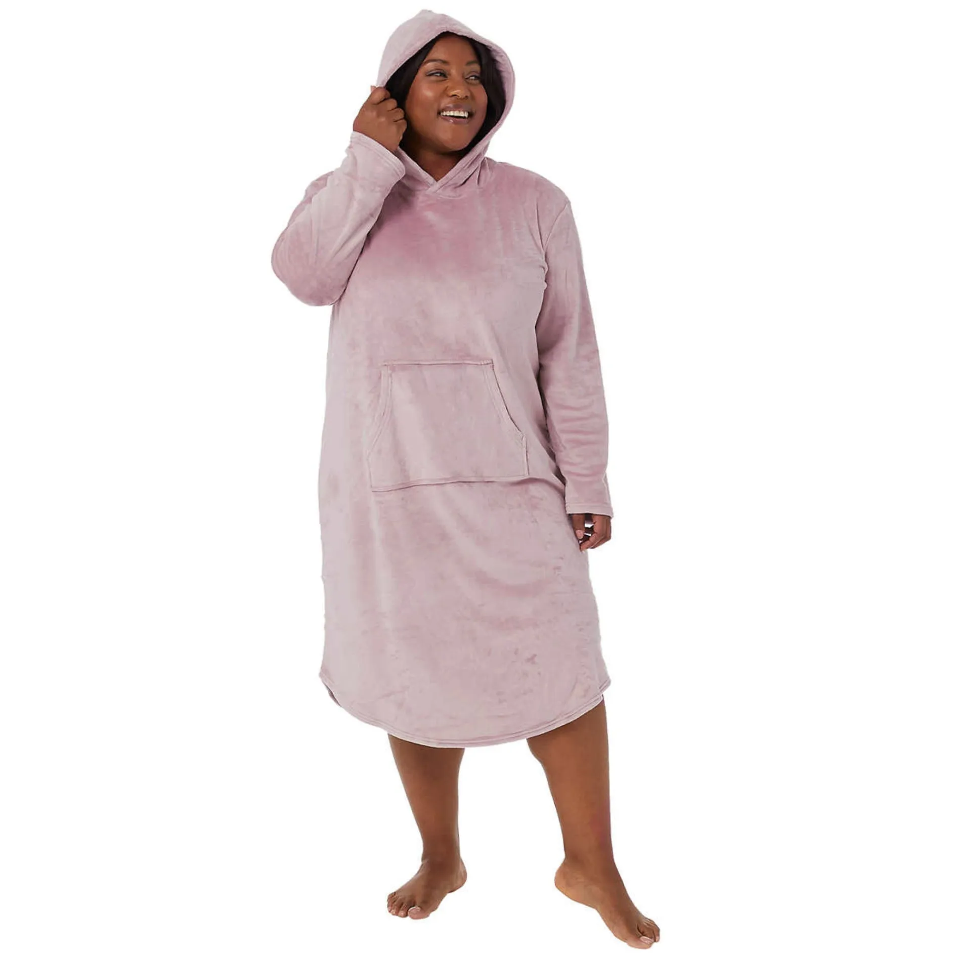 32 Degrees Women's Cozy Soft Velour Front Pocket Hooded Lounger