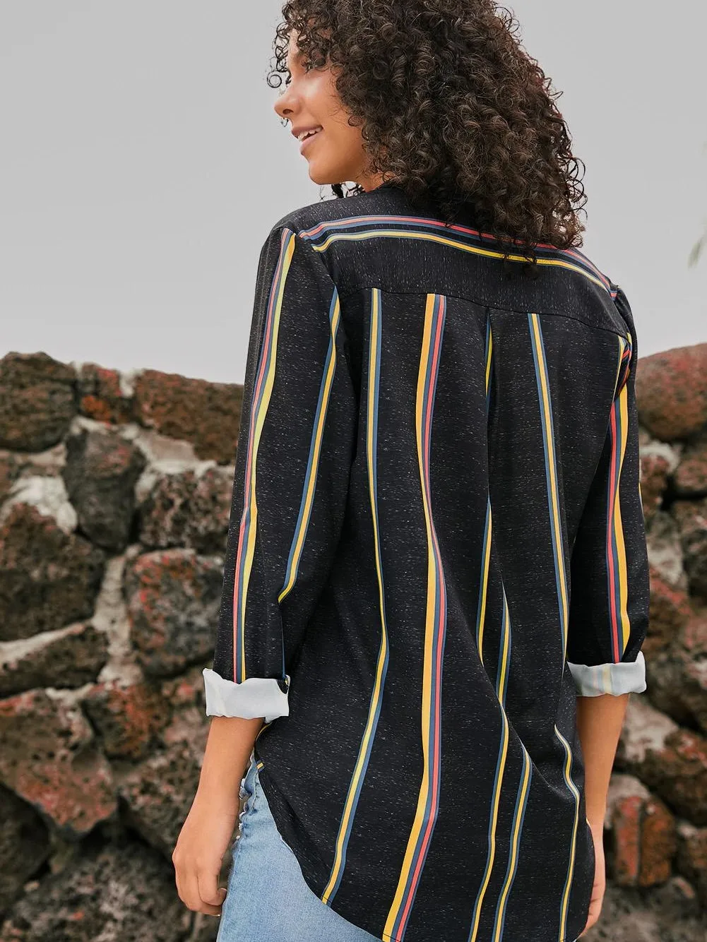 3/4 Sleeve Button Down Top