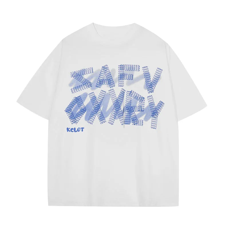 AokLok Letter Graphic Cotton T-shirt