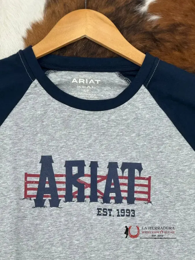 ARIAT WOMEN REAL GRAPHIC HEATHER GREY LONG SLEEVE T-SHIRT