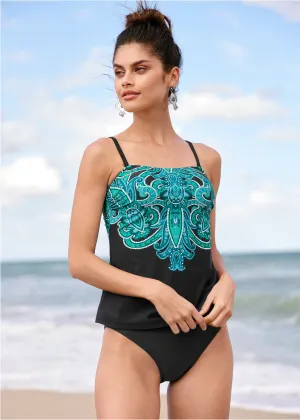 Bandeau Tankini Set - Evening Paisley