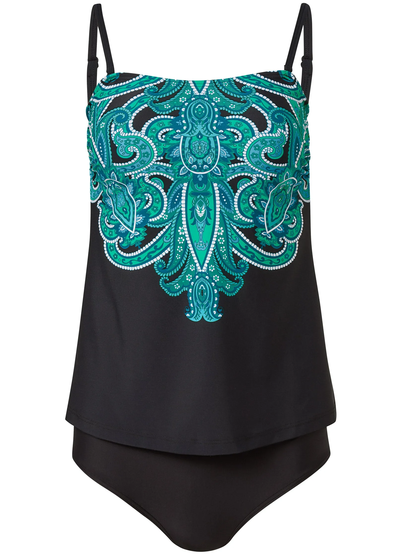 Bandeau Tankini Set - Evening Paisley