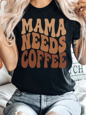 Black COFFEE LOVER Graphic Tee for Busy Moms