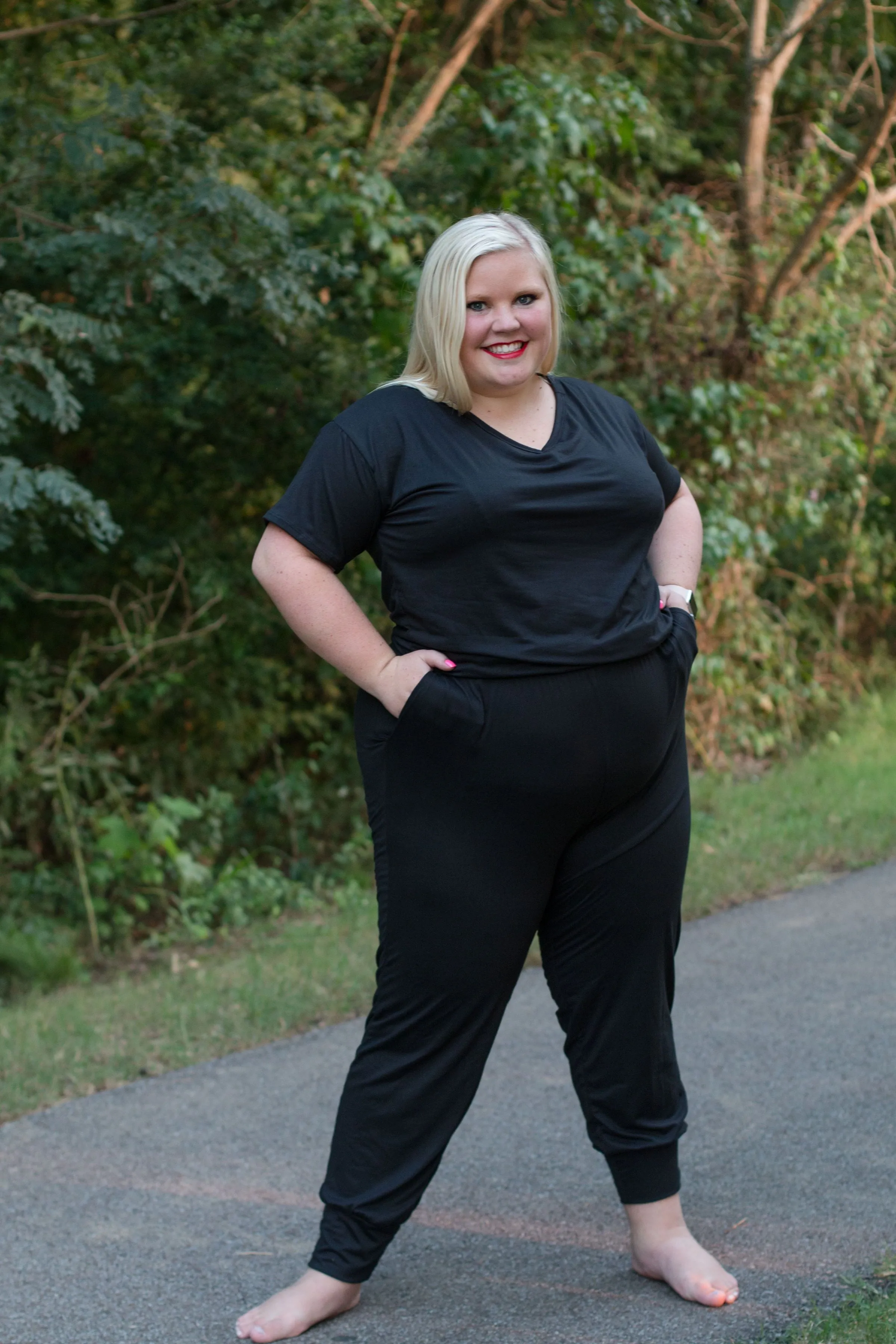 Black V-neck Jumper