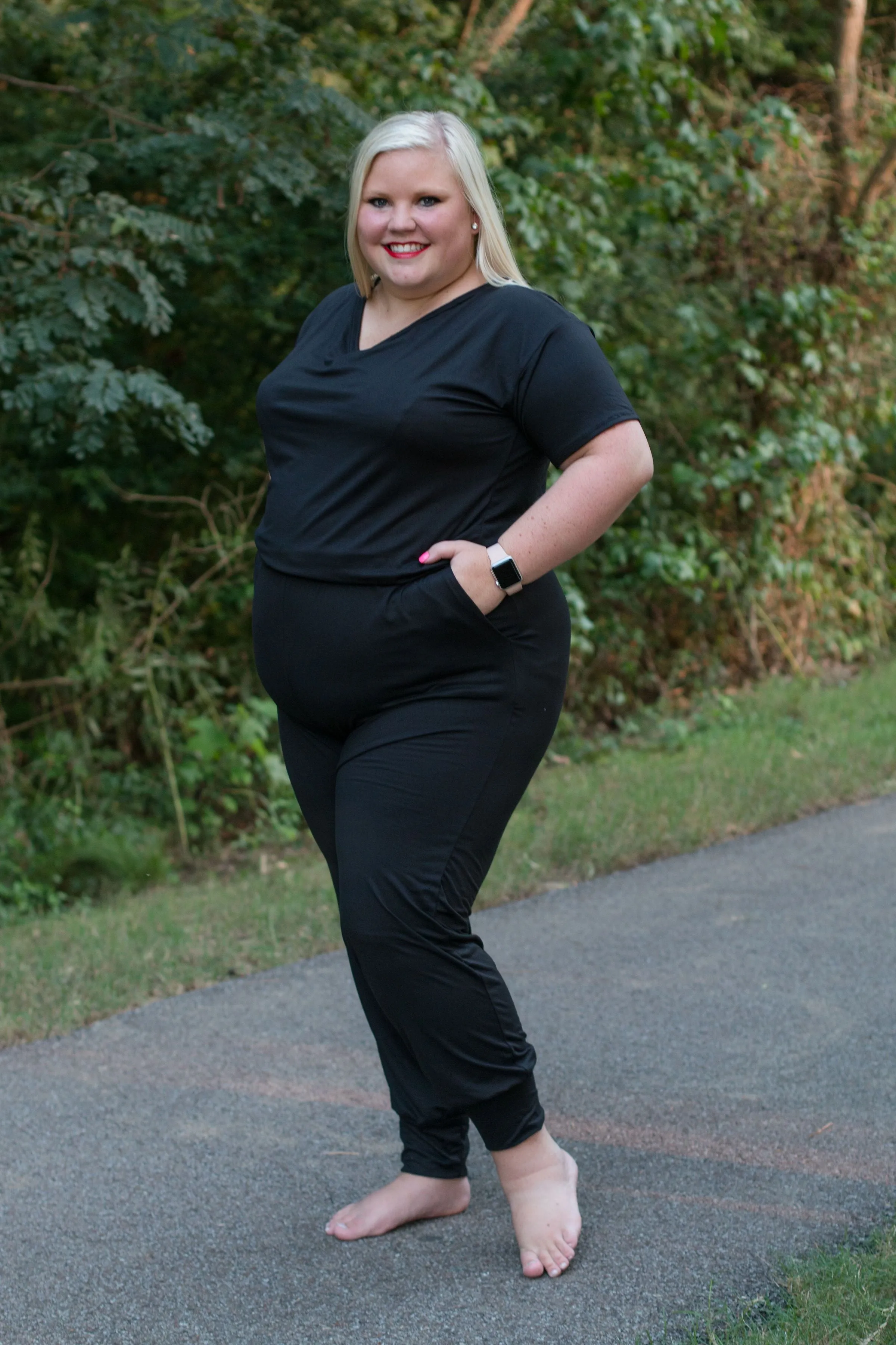 Black V-neck Jumper