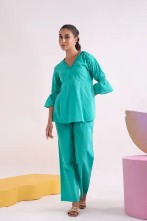 Blue Ease Cotton Co-ord Set