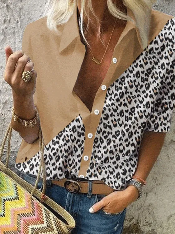 Button-Down Leopard Print Shirt