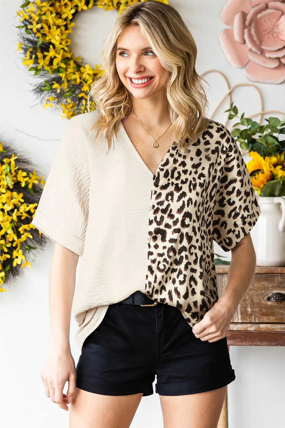 Button-Down Leopard Print Shirt