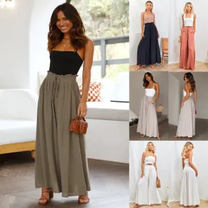 Casual High Waist Wide Leg Loose Fashionable Women's Trousers