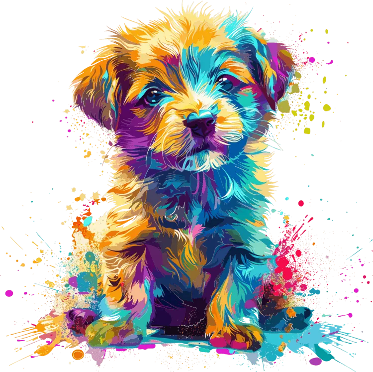 Colorful Puppy design Women's  Cotton T-Shirt