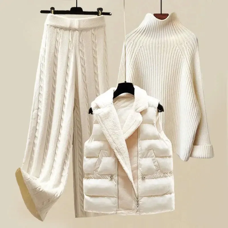 Cozy Comfort Knit Set - Soft Brushed Cotton and Wool Blend for Winter Warmth