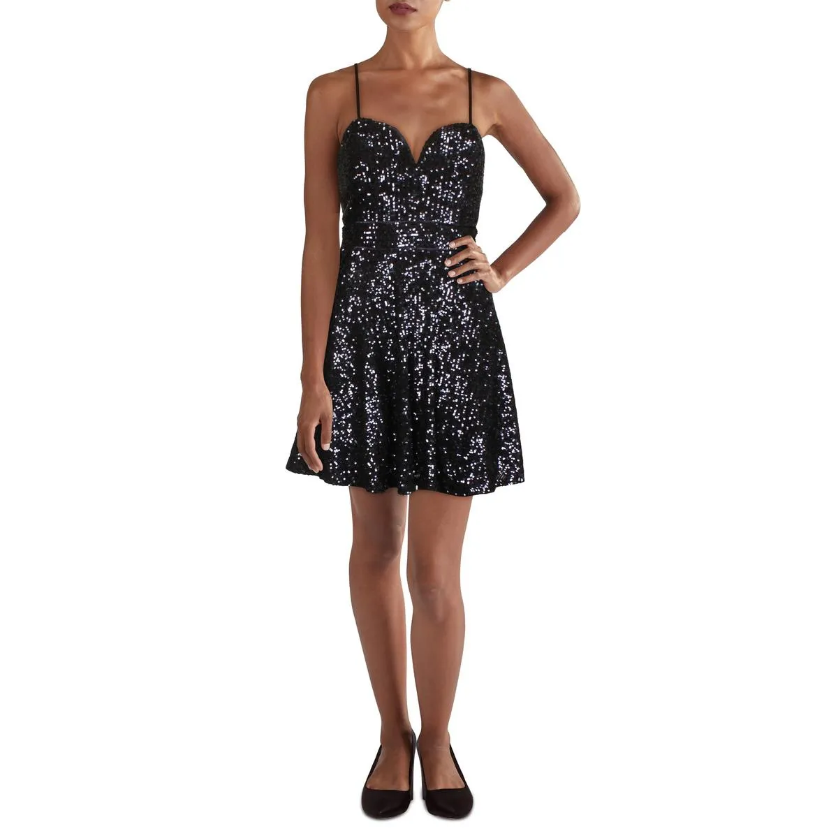 Crystal Doll Womens Juniors Criss Cross Back Mini Cocktail and Party Dress