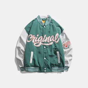 DEVILRAY FUSEEHO ORIGINAL CANVA UNISEX BASEBALL BOMBER JACKET