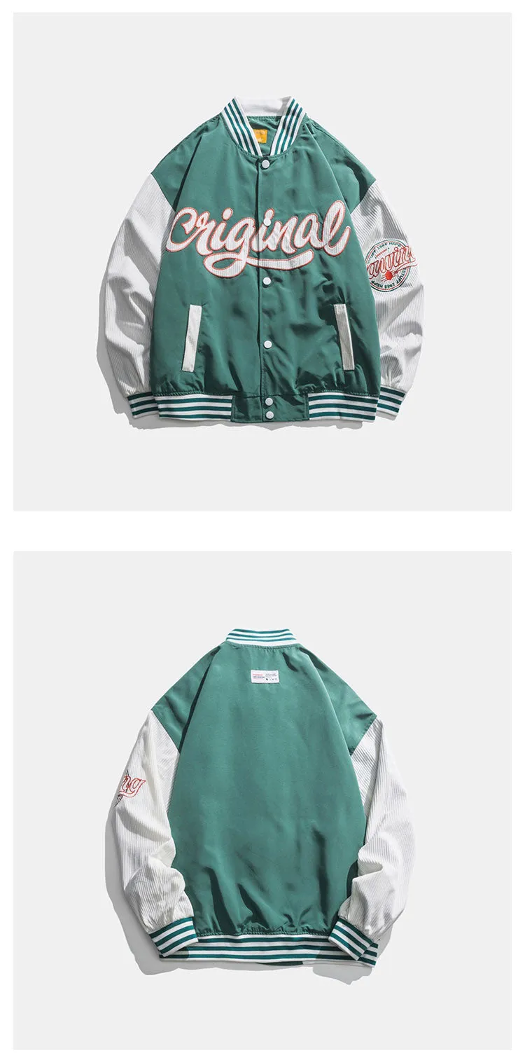 DEVILRAY FUSEEHO ORIGINAL CANVA UNISEX BASEBALL BOMBER JACKET