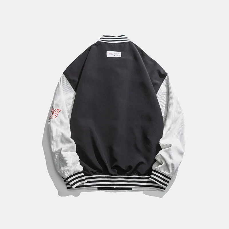 DEVILRAY FUSEEHO ORIGINAL CANVA UNISEX BASEBALL BOMBER JACKET