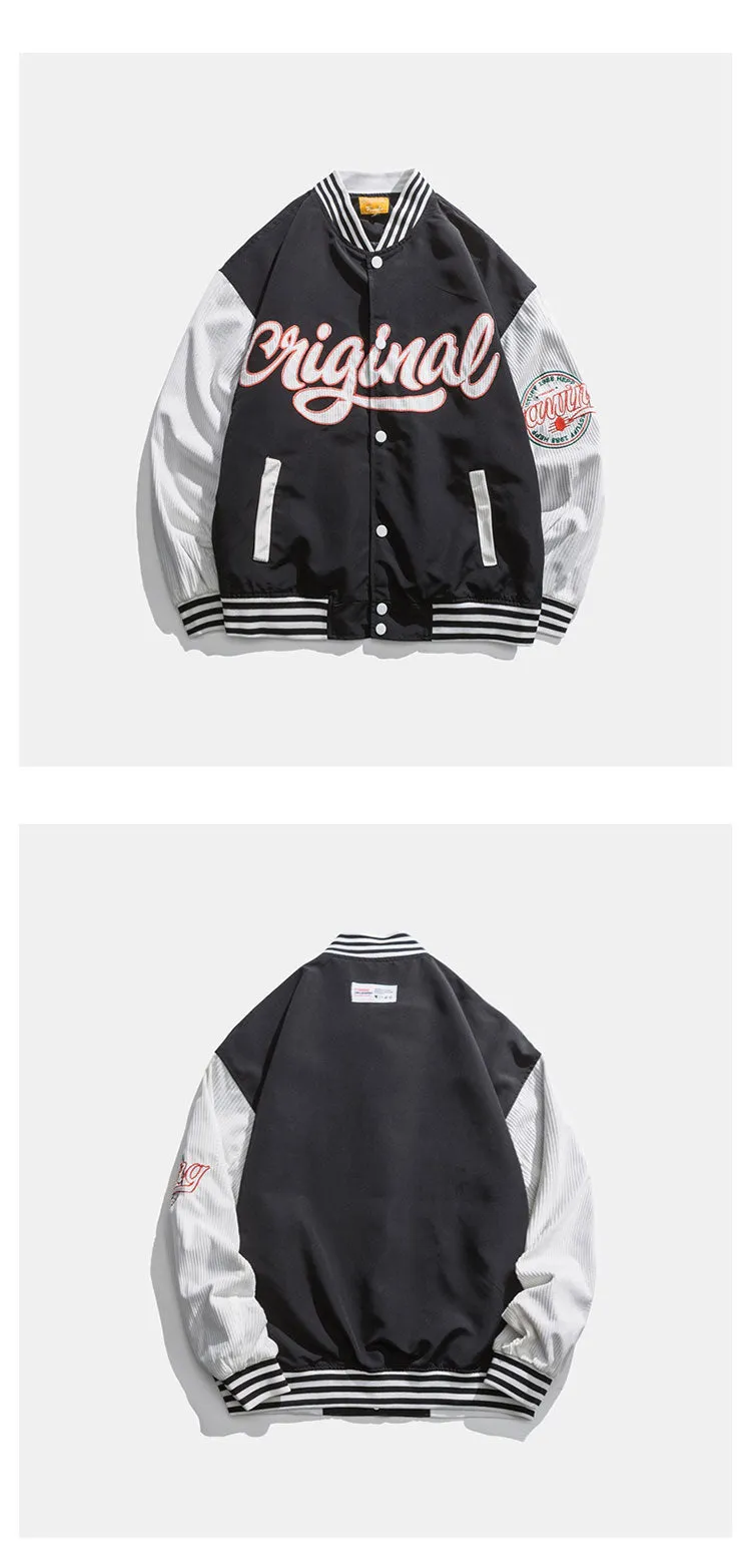 DEVILRAY FUSEEHO ORIGINAL CANVA UNISEX BASEBALL BOMBER JACKET