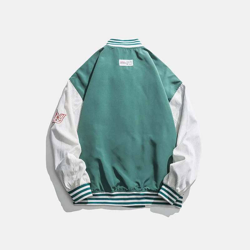 DEVILRAY FUSEEHO ORIGINAL CANVA UNISEX BASEBALL BOMBER JACKET
