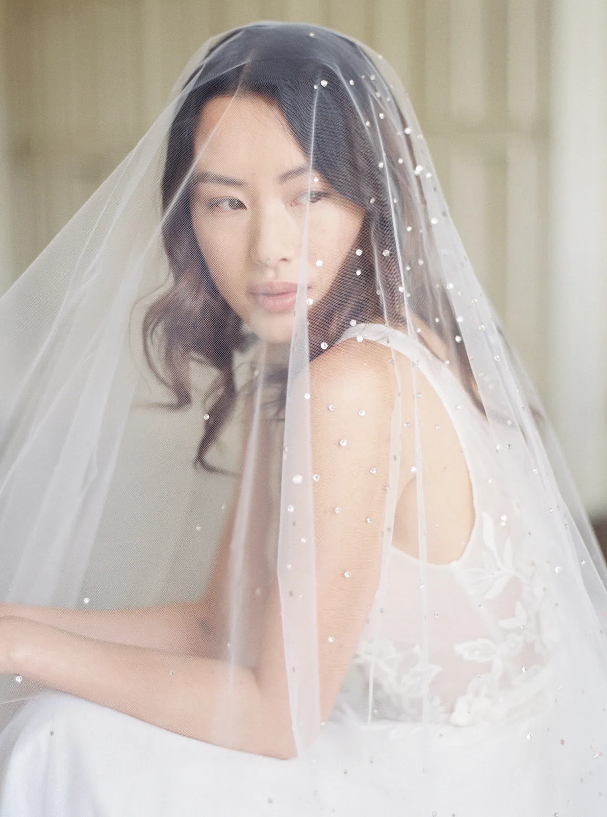 GLAMOUR | Cathedral Wedding Veil with Crystals