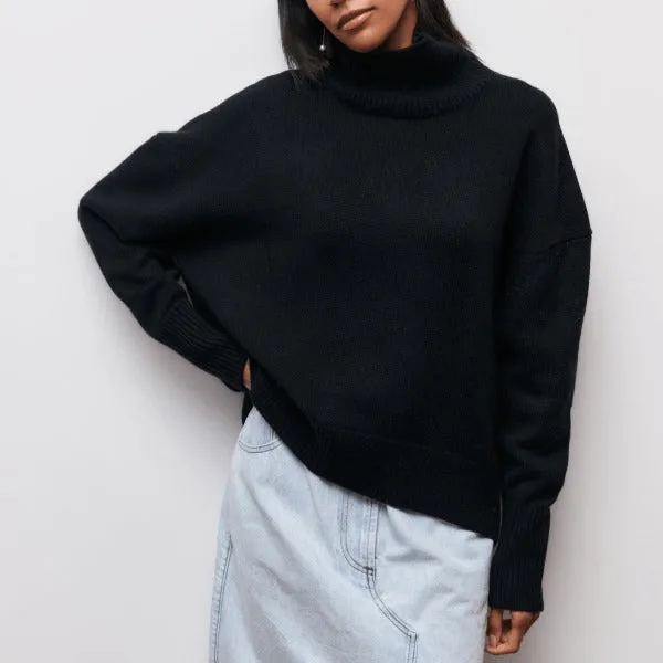 Hayley – Women's Loose Knitted Turtleneck Sweater