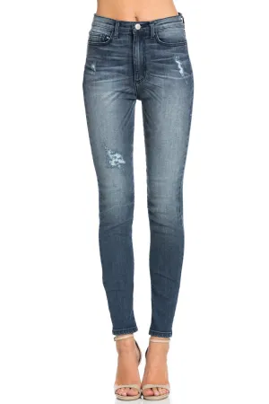 High Waisted Distressed Skinny Jeans