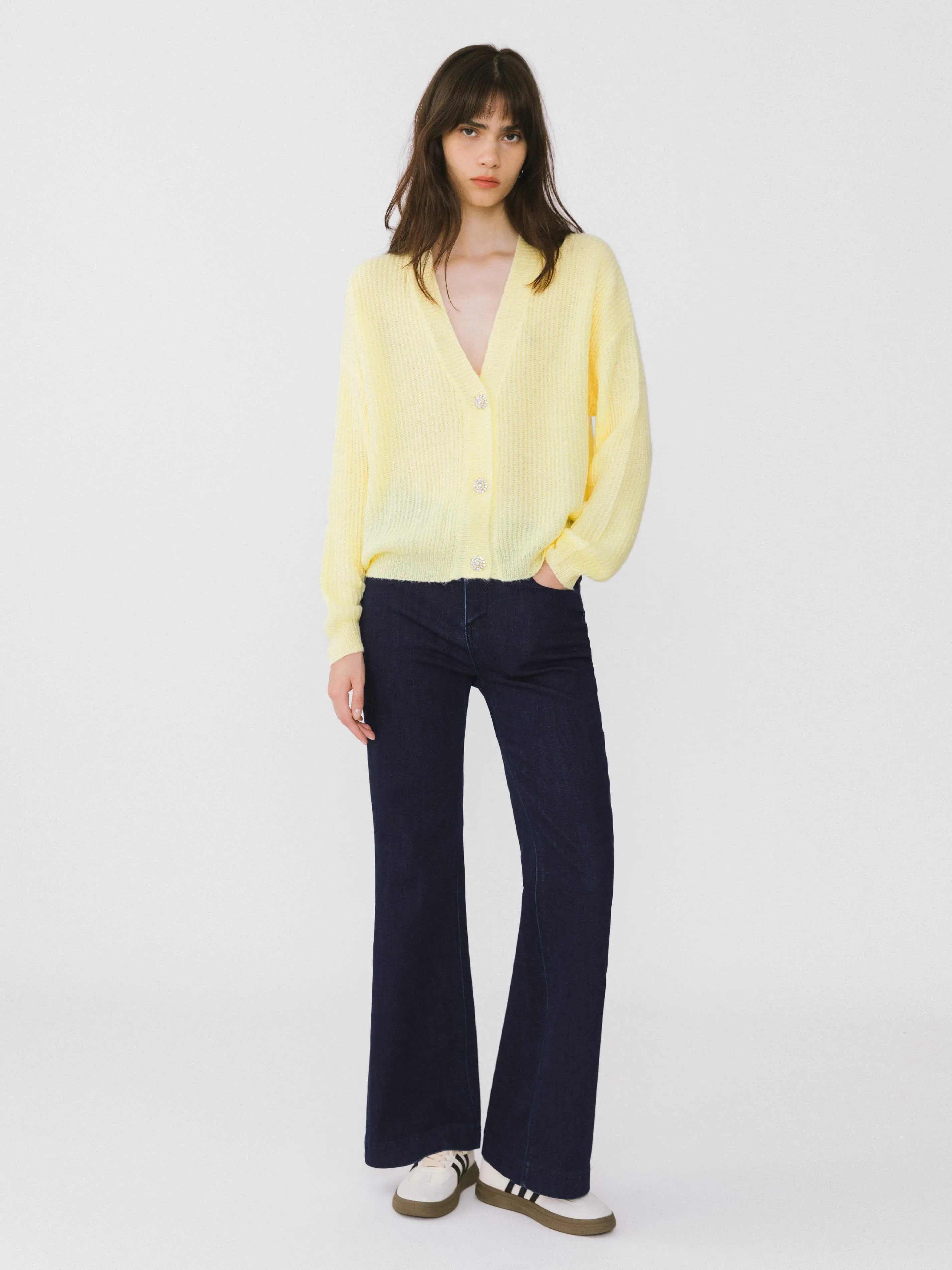 High Waisted Skinny Flared Jeans