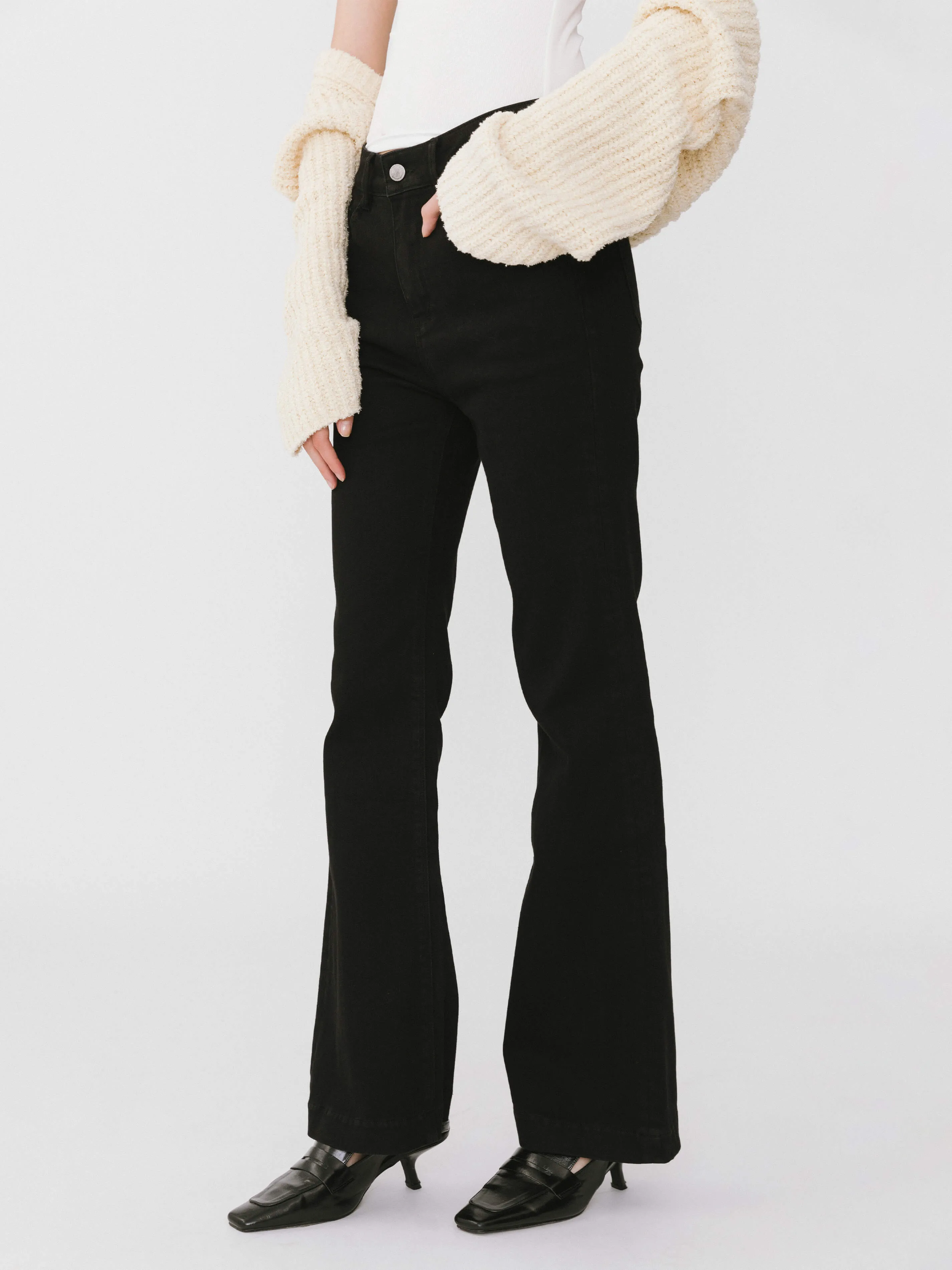 High Waisted Skinny Flared Jeans