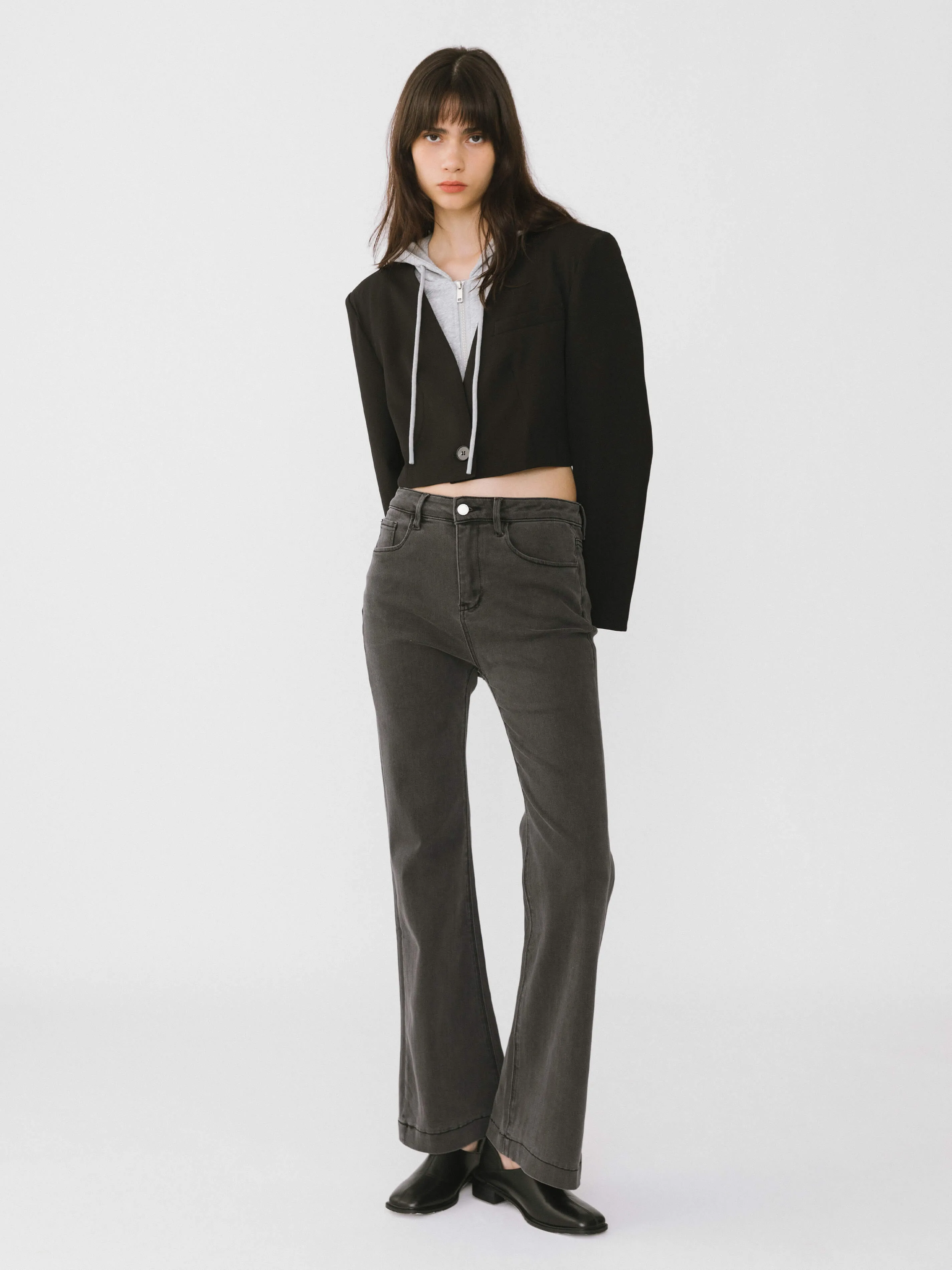High Waisted Skinny Flared Jeans