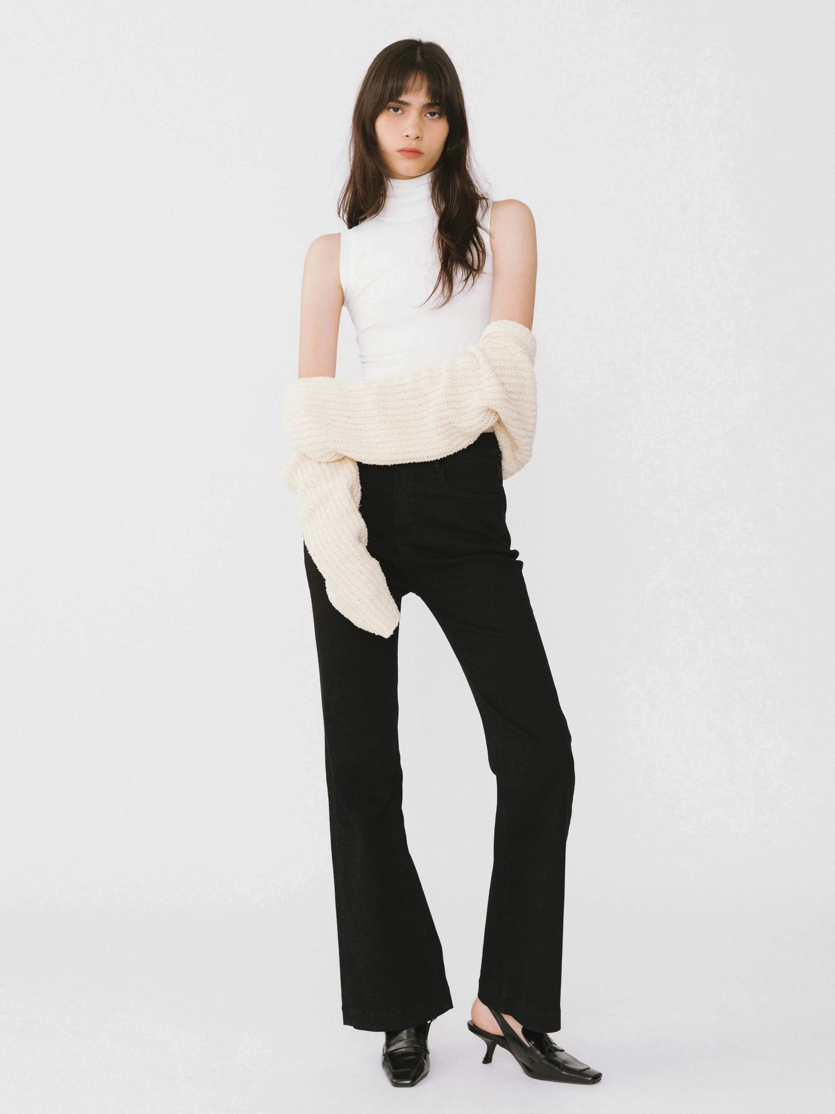 High Waisted Skinny Flared Jeans