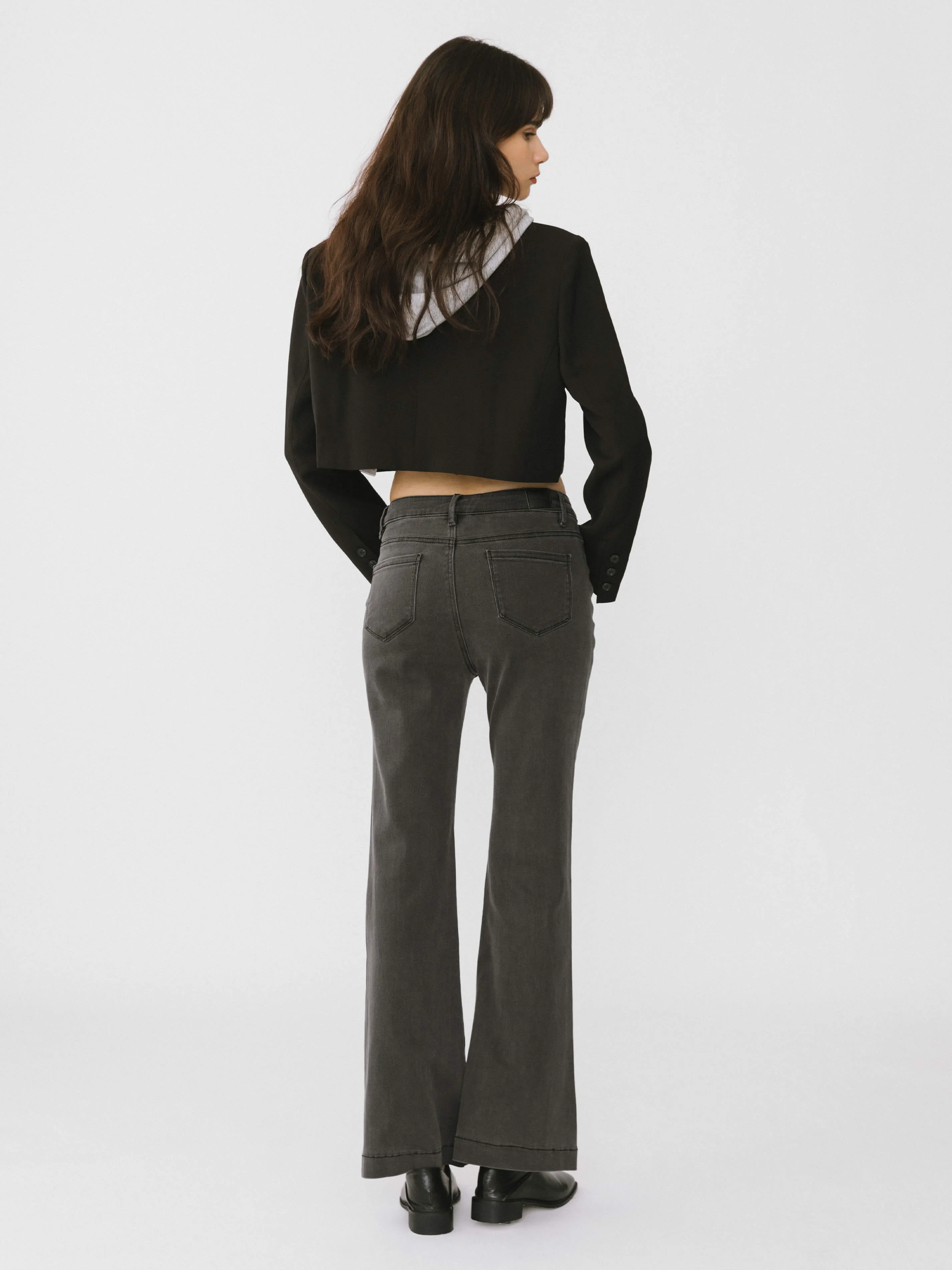 High Waisted Skinny Flared Jeans