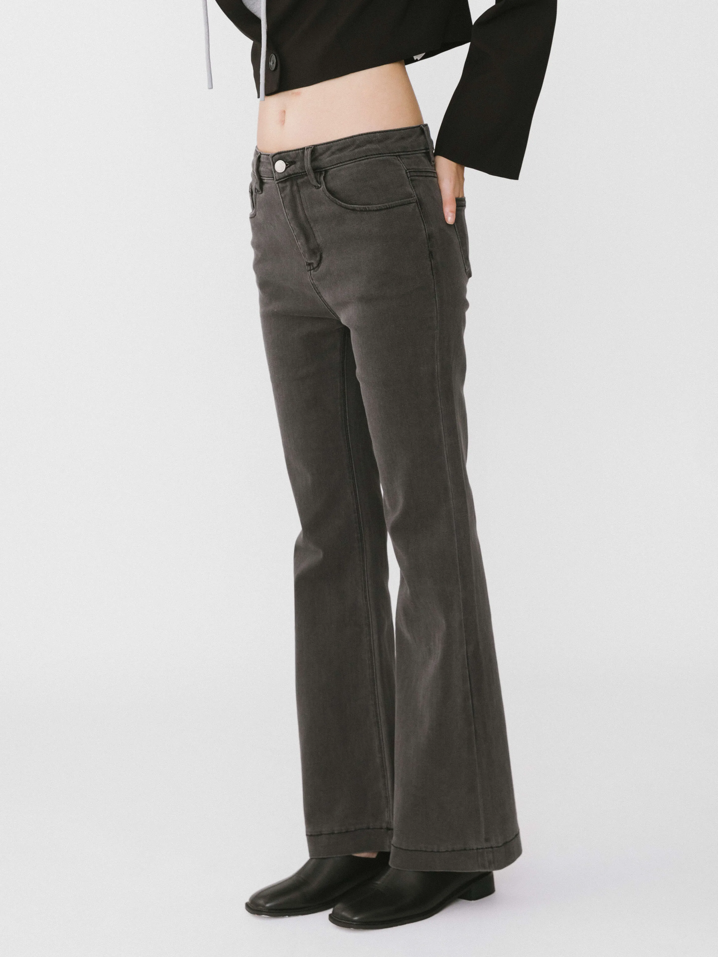High Waisted Skinny Flared Jeans