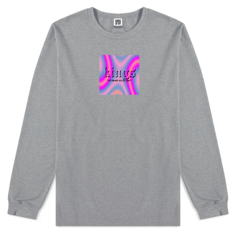 Iridescent Till Death Box Logo Mens Long Sleeve T-Shirt