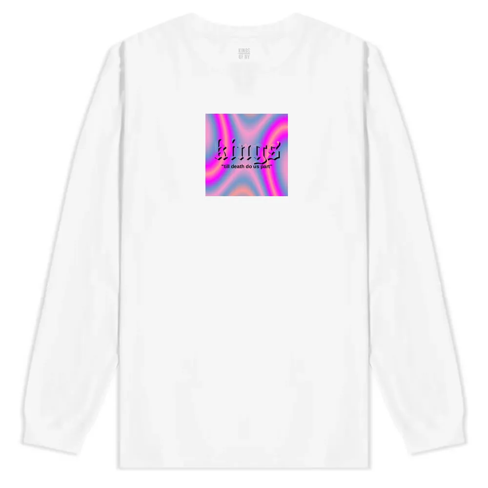 Iridescent Till Death Box Logo Mens Long Sleeve T-Shirt