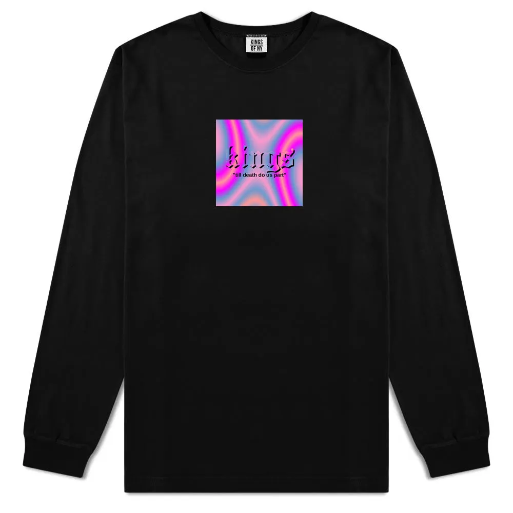 Iridescent Till Death Box Logo Mens Long Sleeve T-Shirt
