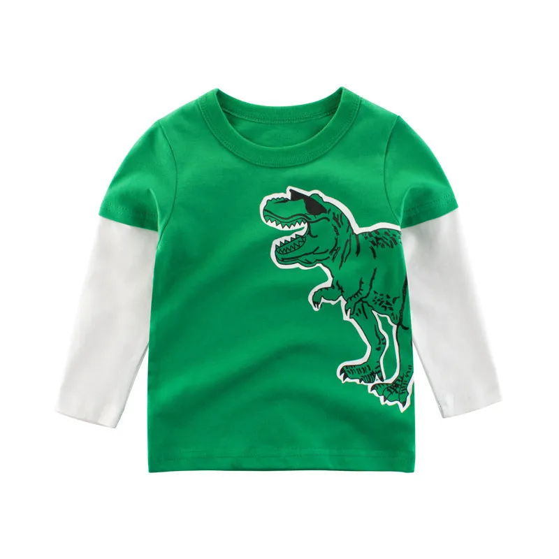 Kids’ Long Sleeve Dinosaur T-Shirt – Fun Graphic Design