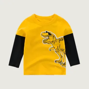 Kids’ Long Sleeve Dinosaur T-Shirt – Fun Graphic Design