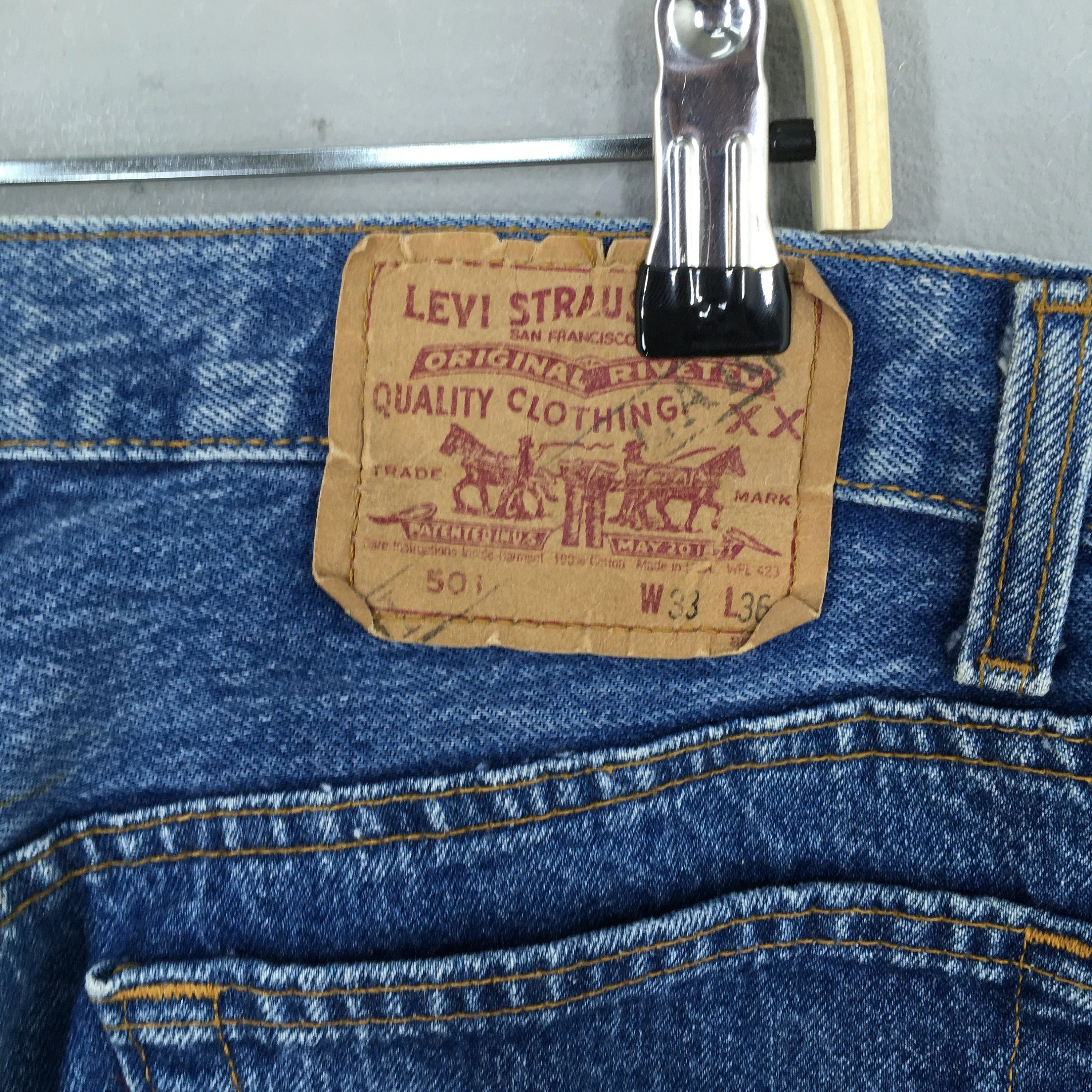 Levi's 501 Indigo Blue Jeans Stonewash Size 31x28.5