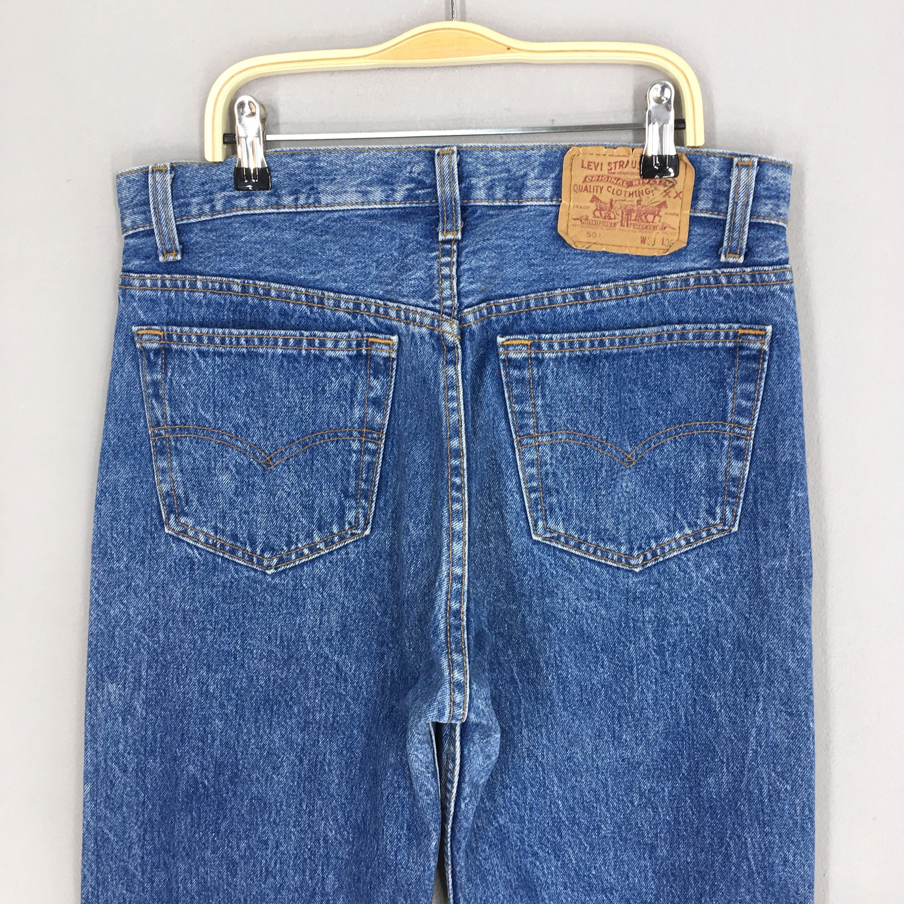 Levi's 501 Indigo Blue Jeans Stonewash Size 31x28.5