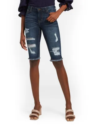 Lexi High-Waisted 13-Inch Bermuda Short - Dark Blue Wash