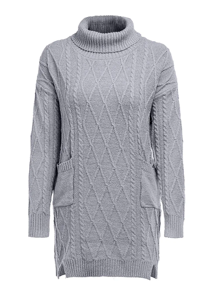 Luna Twist Retro Knitted Turtleneck Sweater