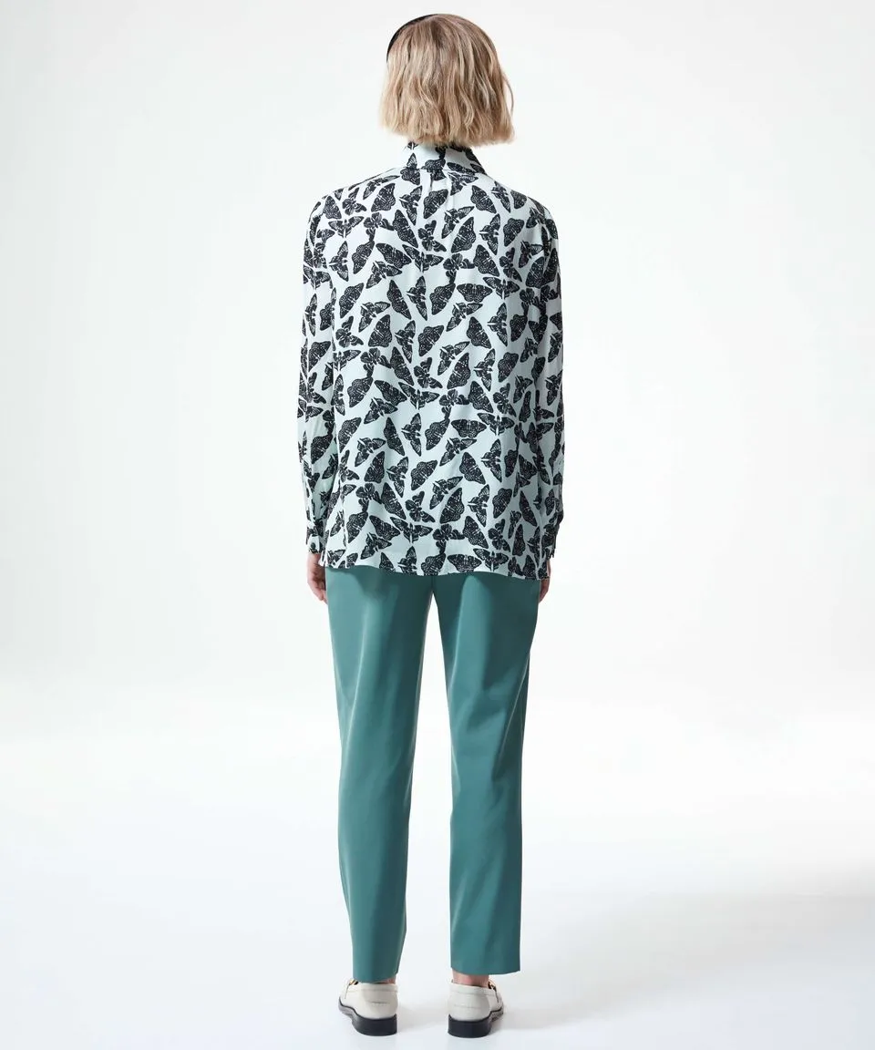 Machka Beautiful Butterfly Printed Blouse L.Green