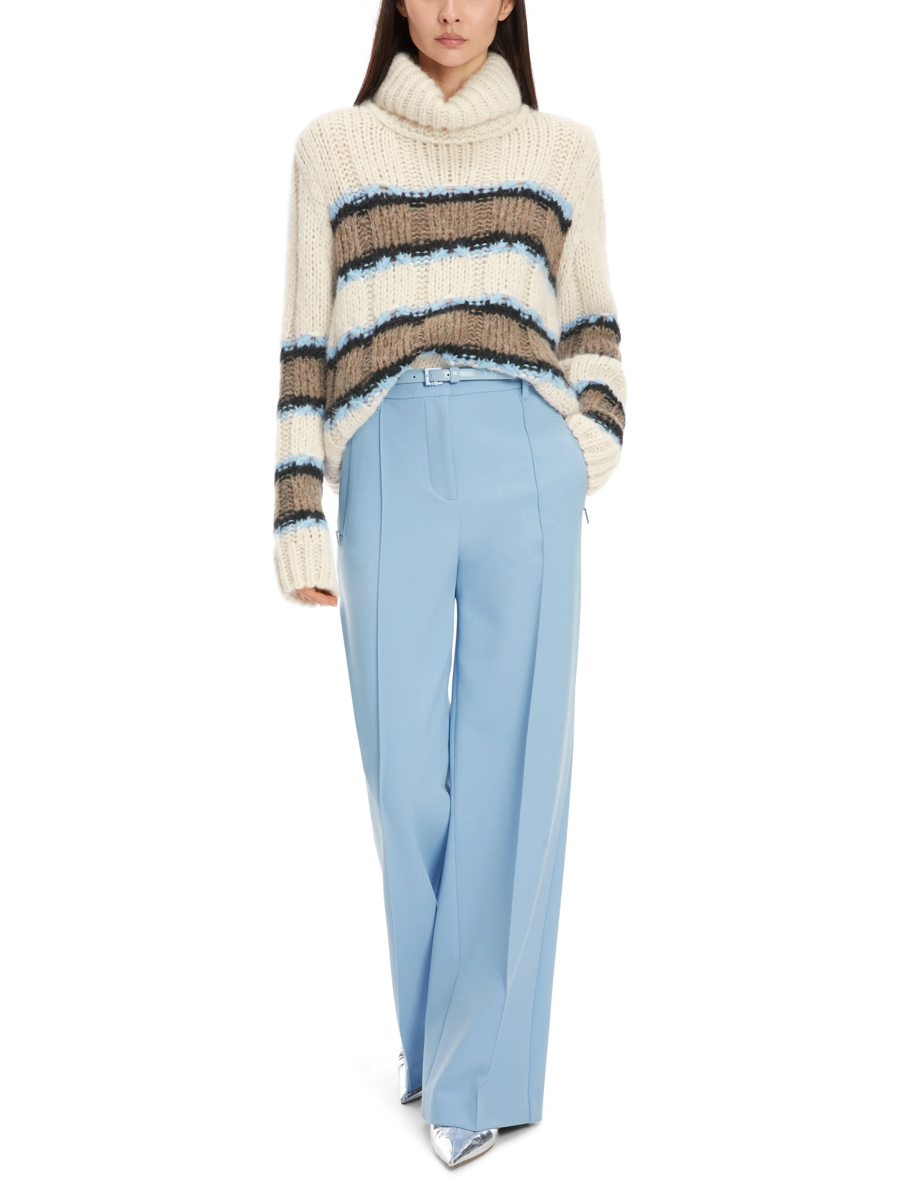 MARC CAIN Cream Stripe Sweater