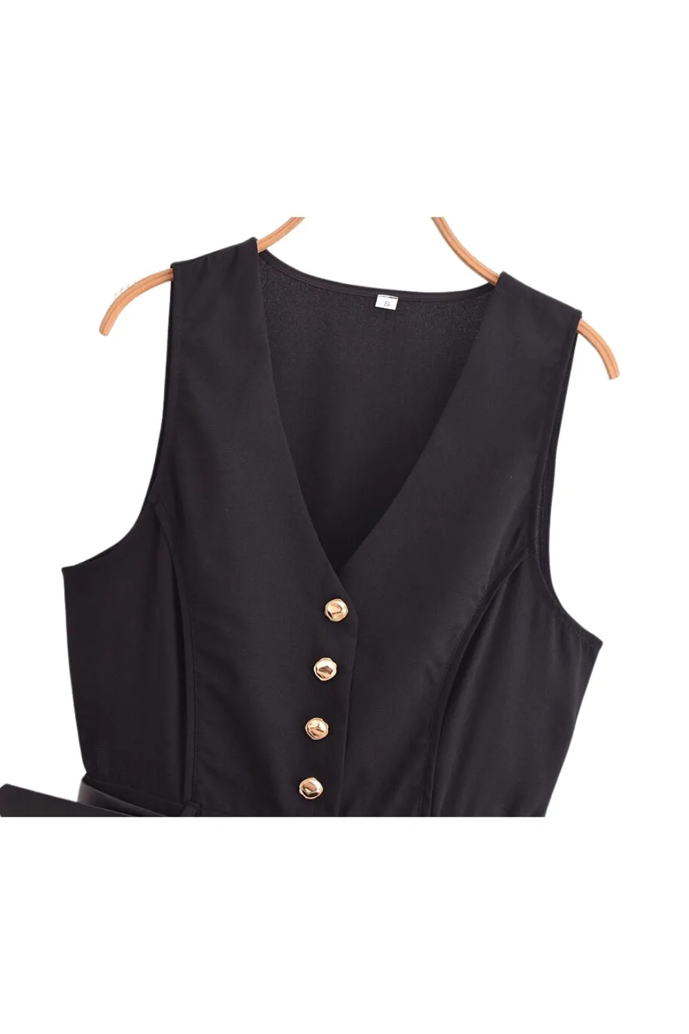 'Maria' V-Neck Belted Short Jumpsuit