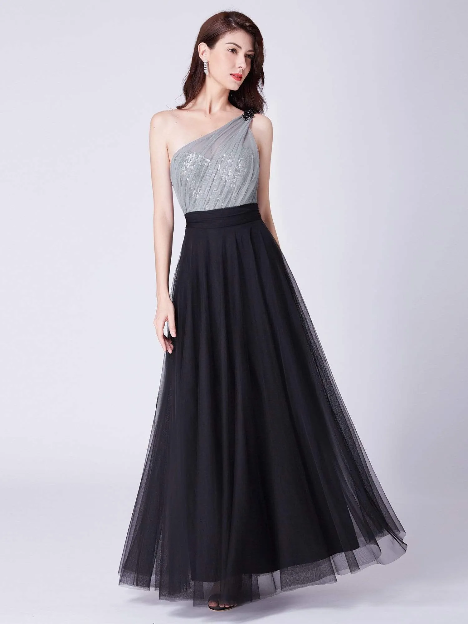 Maxi Long One Shoulder Tulle Party Dresses for Women