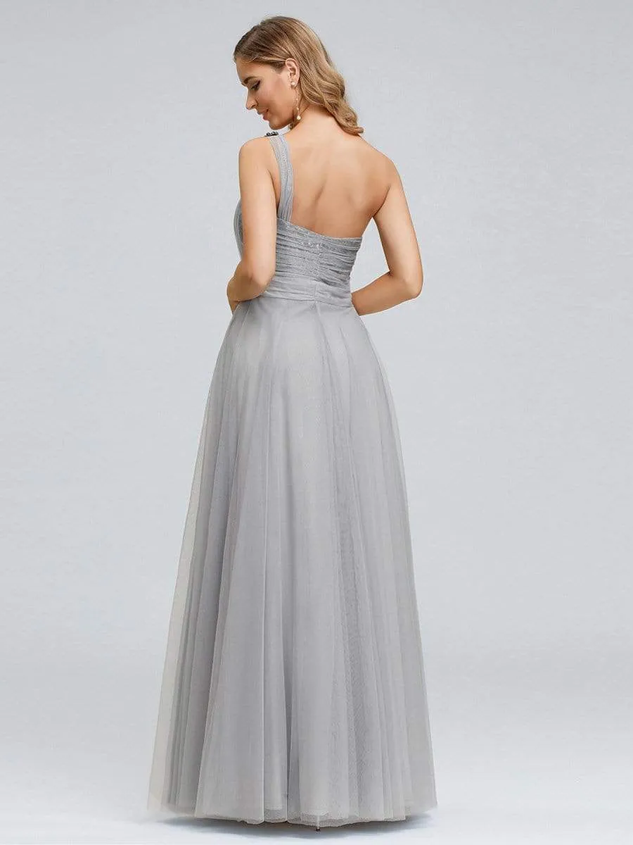Maxi Long One Shoulder Tulle Party Dresses for Women