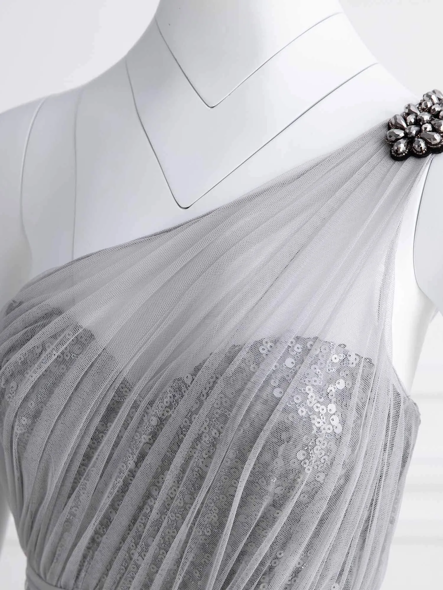 Maxi Long One Shoulder Tulle Party Dresses for Women