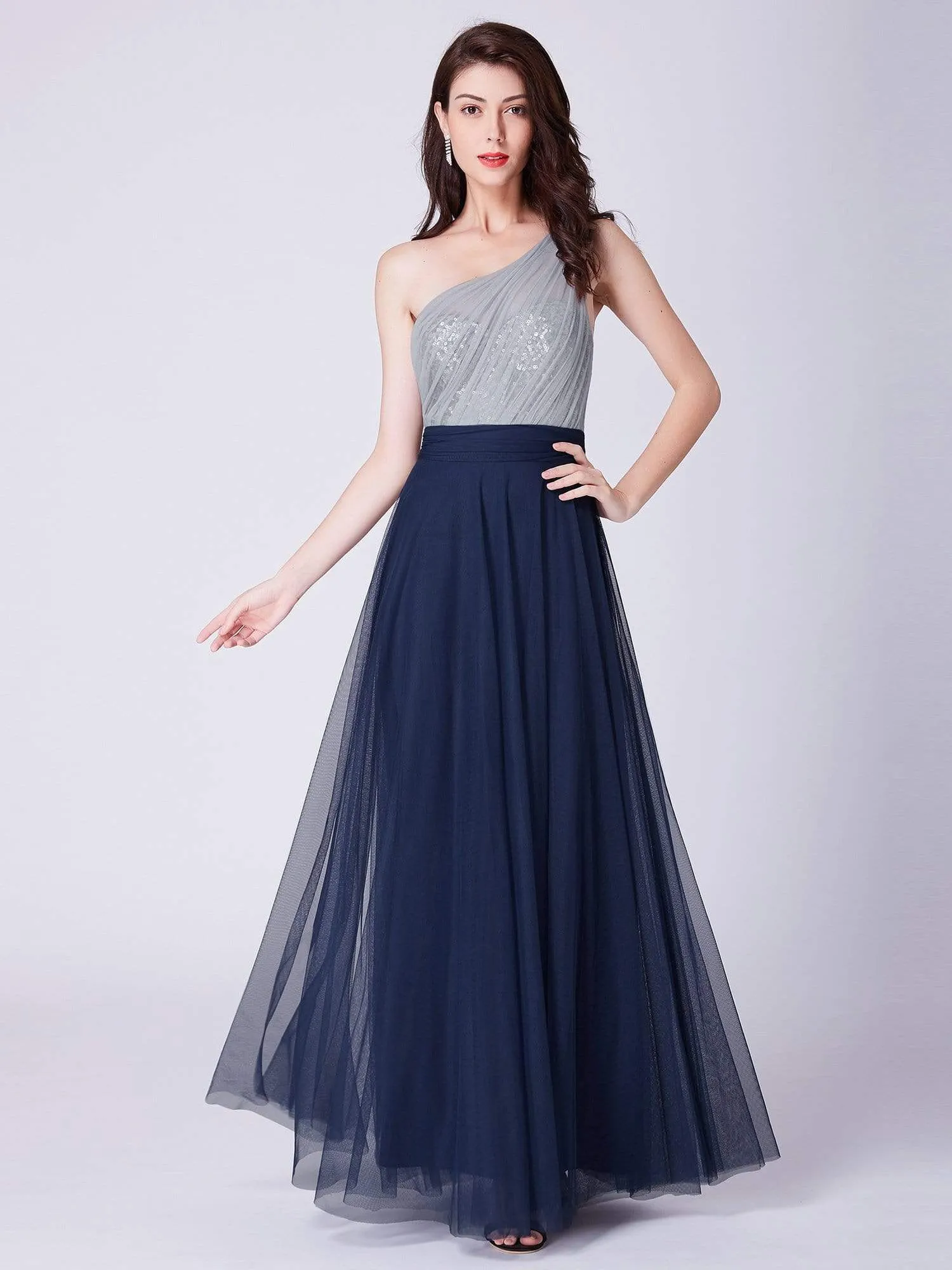 Maxi Long One Shoulder Tulle Party Dresses for Women