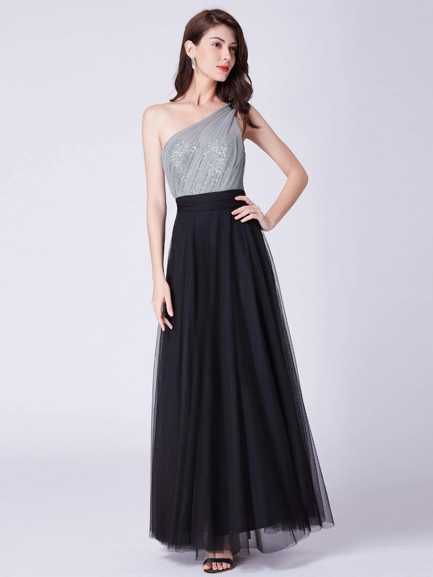 Maxi Long One Shoulder Tulle Party Dresses for Women