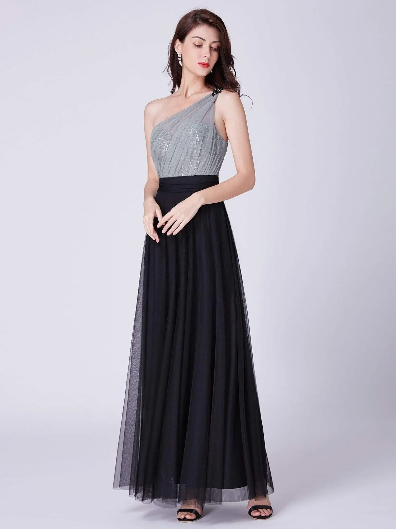 Maxi Long One Shoulder Tulle Party Dresses for Women