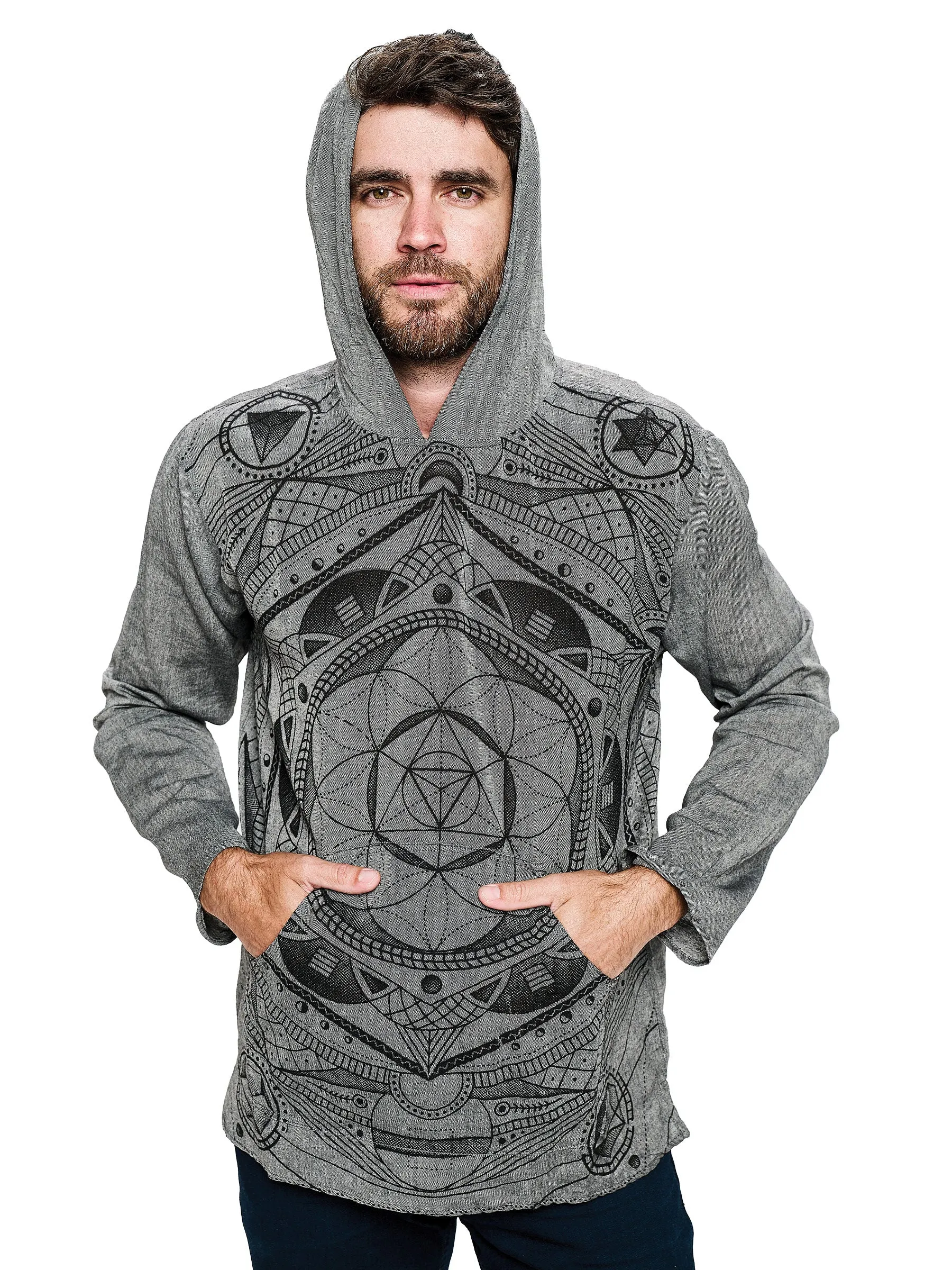 Men's Hooded T Shirt Sacred Geometry