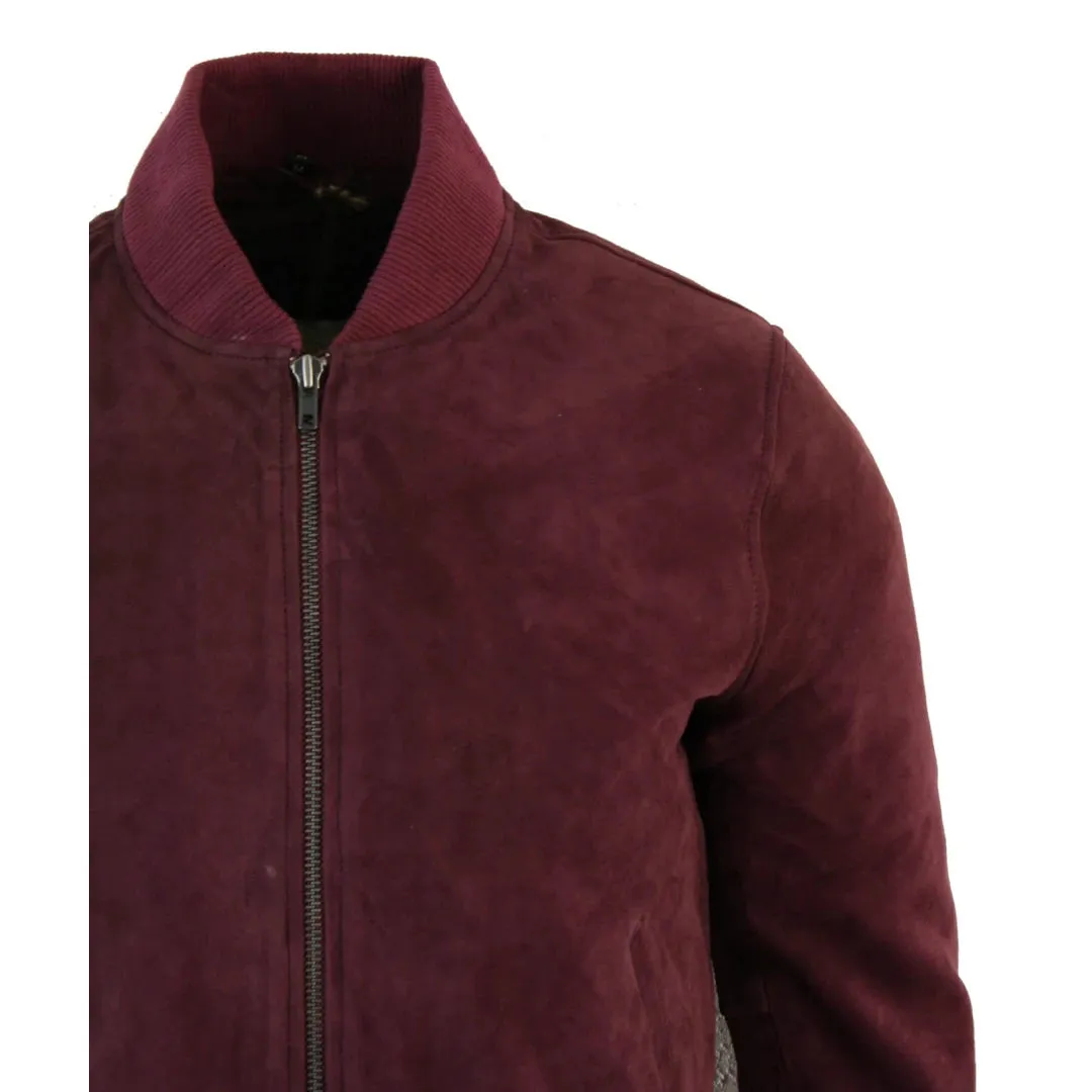 Men's Suede Leather Varsity Bomber College Jacket Classic Camel Black